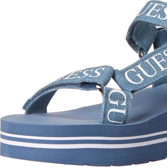 GUESS Women's Size 8, Blue, Avin Wedge Sandal - Picture 1 of 5